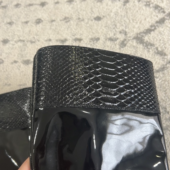 Coach FRESNA Patent Leather Knee-High Boot Black 7 riding croc embossed 7B - Picture 9 of 16